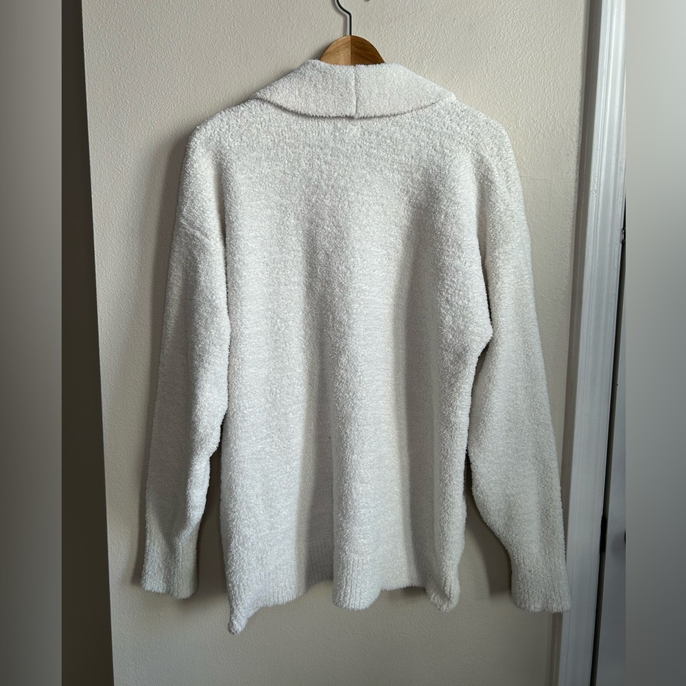Aerie White Plush Sherpa Soft Cozy Fuzzy Button Front Cardigan Size M Medium - Picture 7 of 7